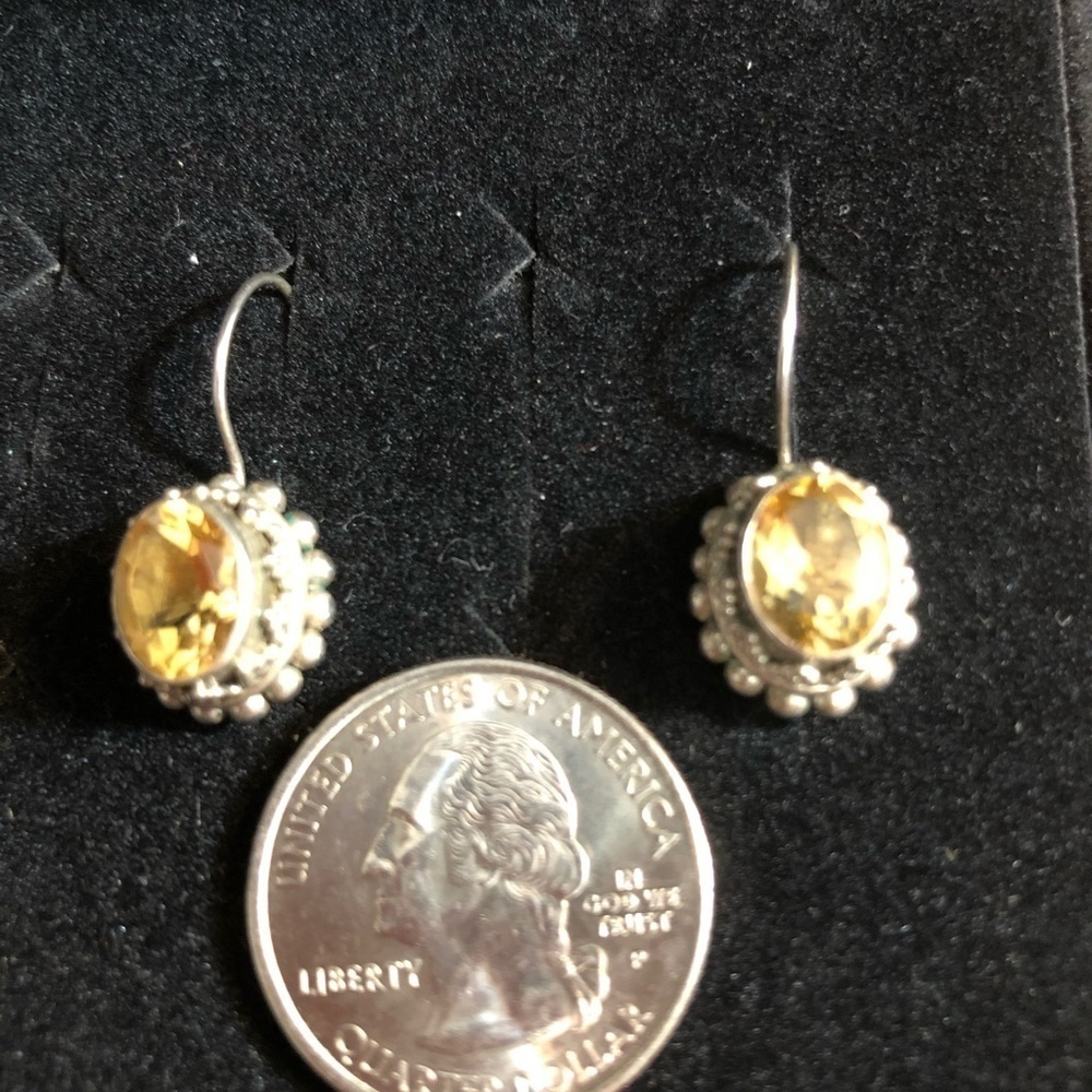 925 Sterling and Citrine Earrings